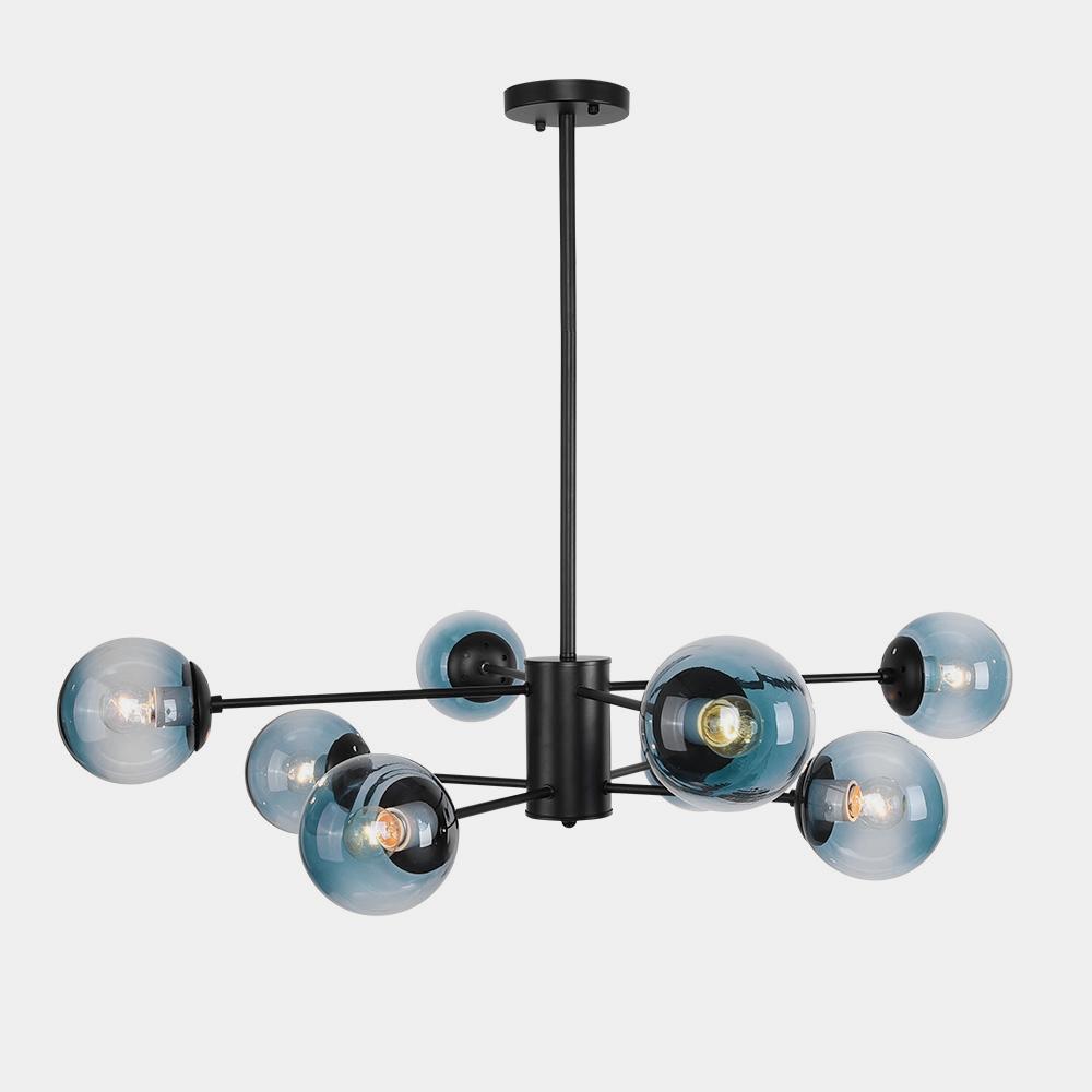 Modern Blue Glass Bubble Chandelier