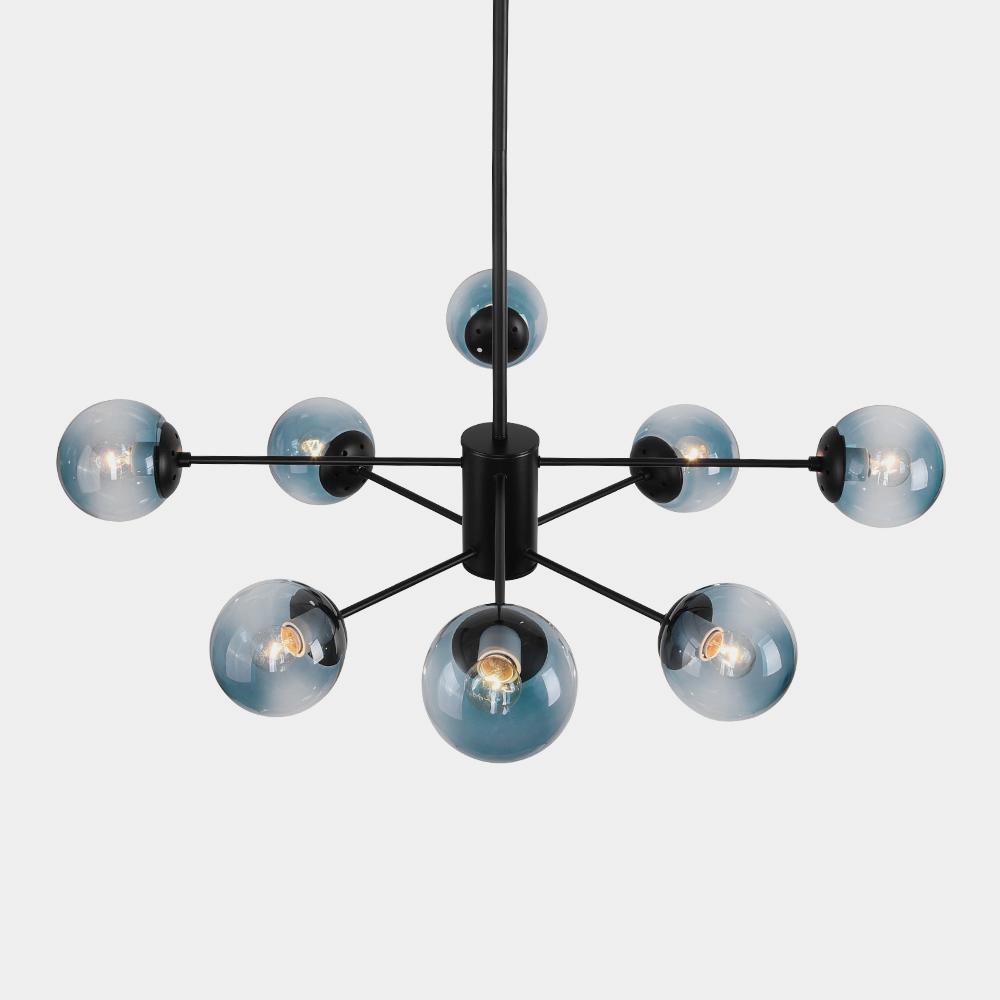 Modern Blue Glass Bubble Chandelier