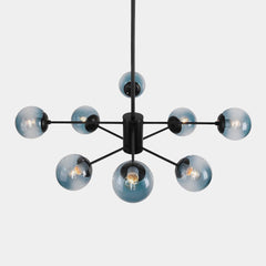 Modern Blue Glass Bubble Chandelier