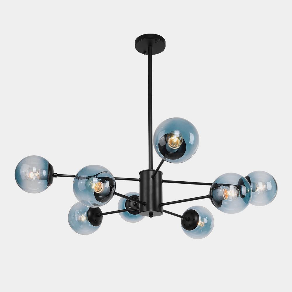 Modern Blue Glass Bubble Chandelier