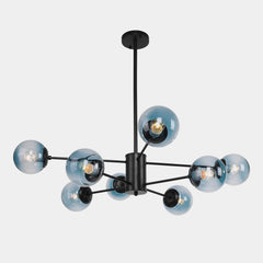 Modern Blue Glass Bubble Chandelier