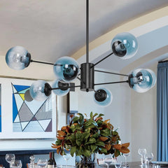 Modern Blue Glass Bubble Chandelier