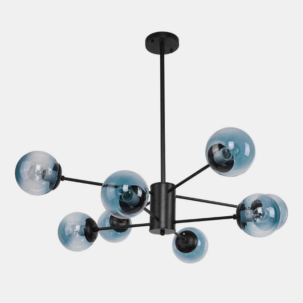 Modern Blue Glass Bubble Chandelier
