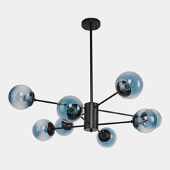 Modern Blue Glass Bubble Chandelier
