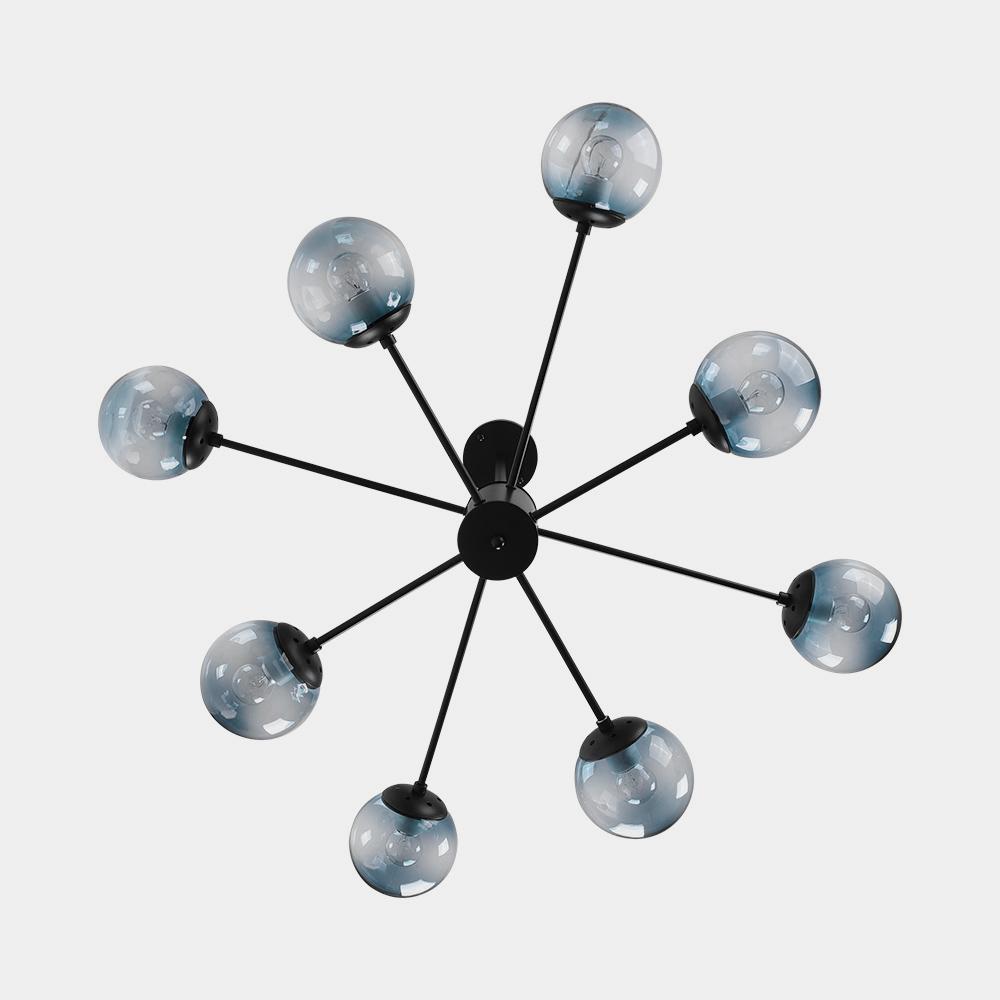 Modern Blue Glass Bubble Chandelier