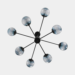 Modern Blue Glass Bubble Chandelier