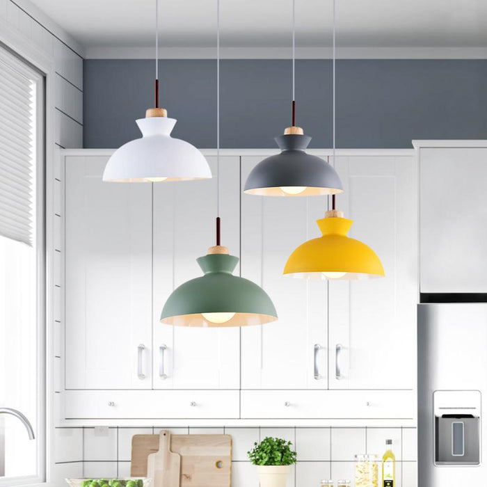 Craftsman Style 1-Light Single Dome Pendant Light