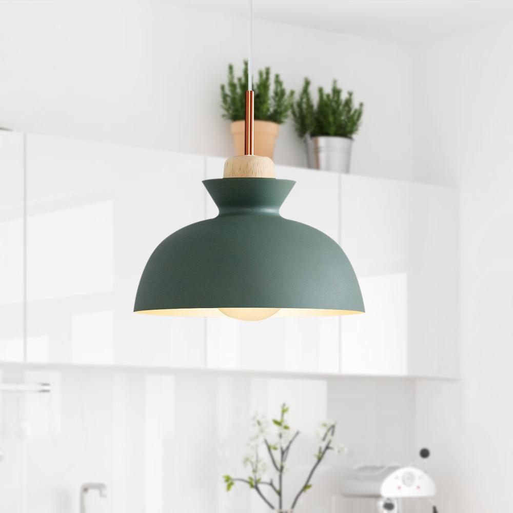 Craftsman Style 1-Light Single Dome Pendant Light
