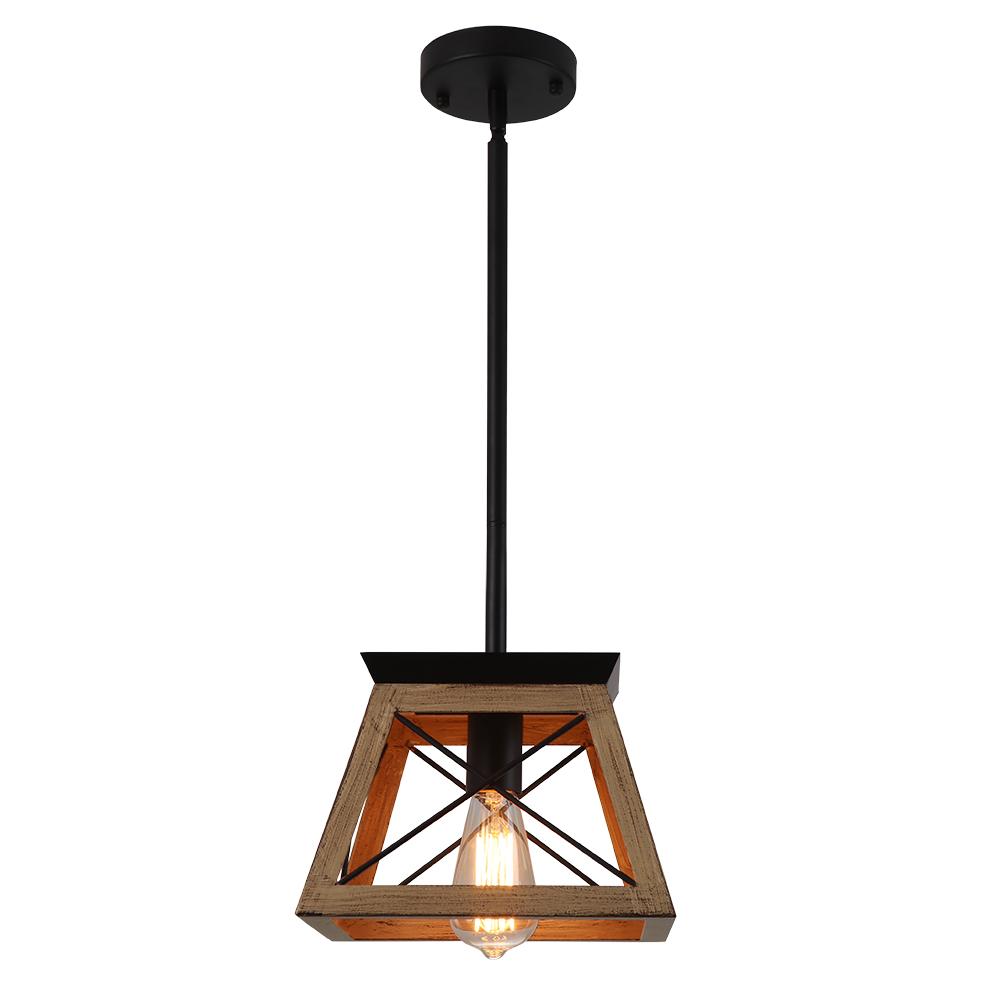 Farmhouse Rustic 1-Light Single Mini Pendant Light