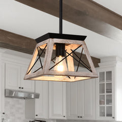 Farmhouse Rustic 1-Light Single Mini Pendant Light
