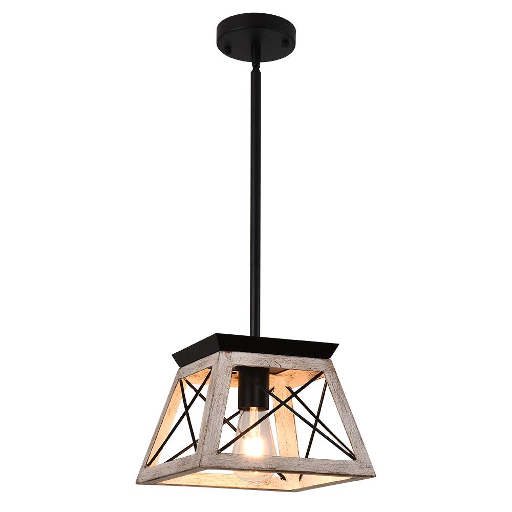 Farmhouse Rustic 1-Light Single Mini Pendant Light
