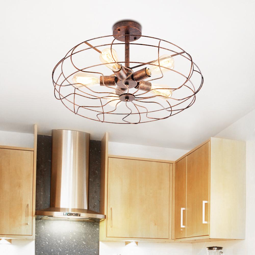 Industrial Vintage Semi Flush Mount Ceiling Light
