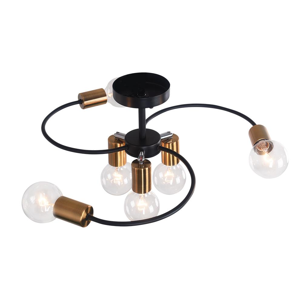 Mid-Century 6-Light Sputnik Adjustable Semi Flush Mount
