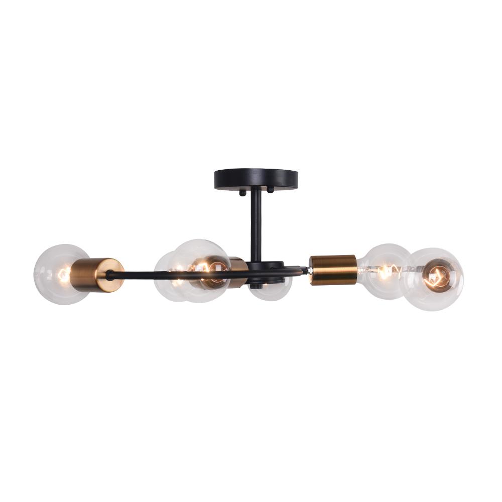 Mid-Century 6-Light Sputnik Adjustable Semi Flush Mount