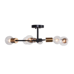 Mid-Century 6-Light Sputnik Adjustable Semi Flush Mount