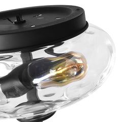 Mid-Century Modern Glass Bowl Flush Mount Ceiling Light