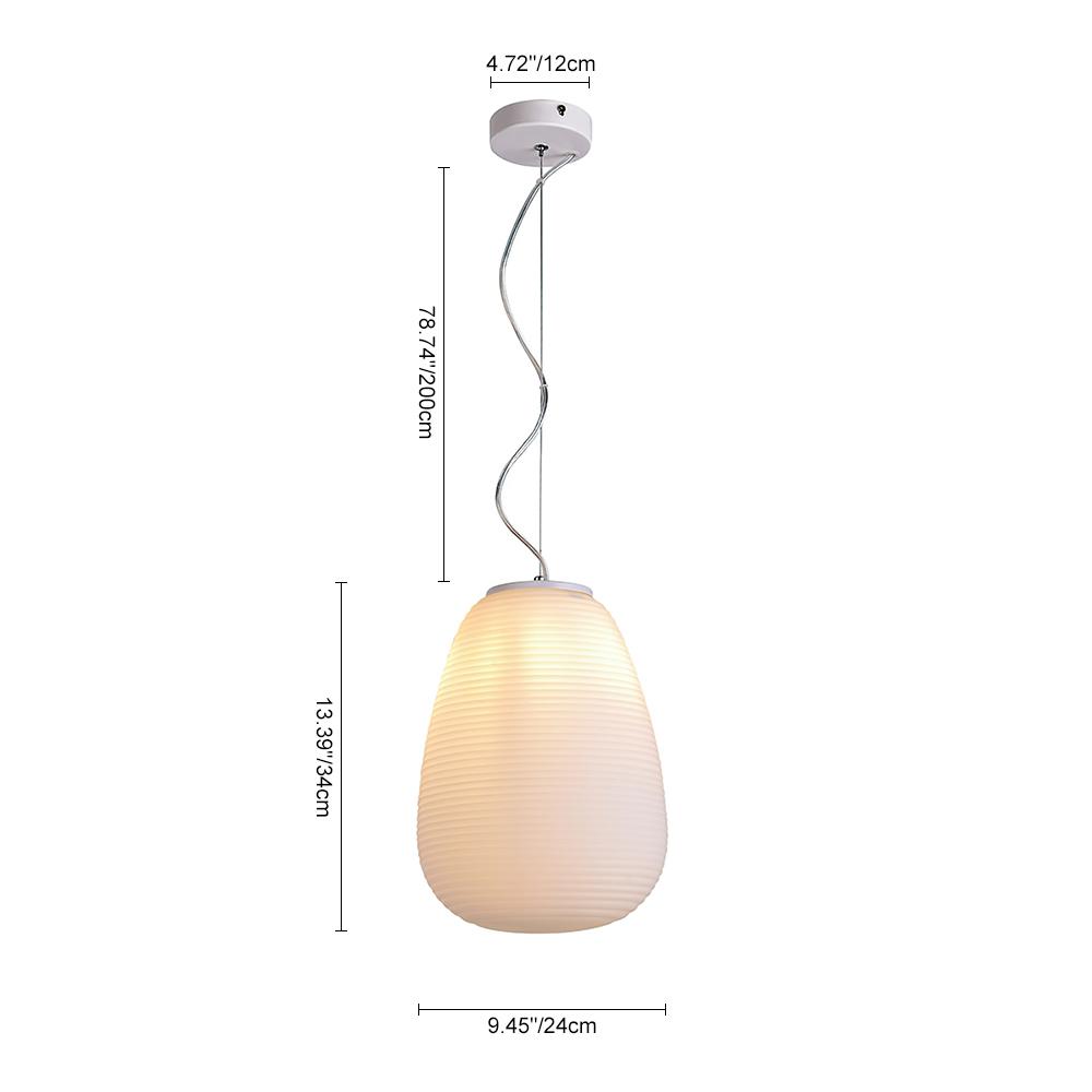 White Silk Glass Pendant Light
