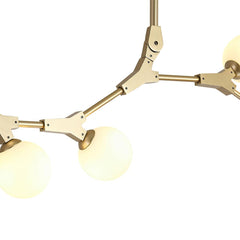 Modern 8-Light Brass Sphere Chandelier