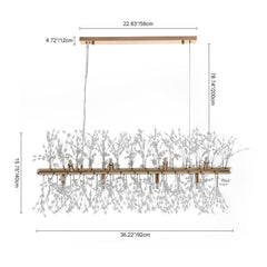 Modern 12-Light Crystal  Linear Chandelier