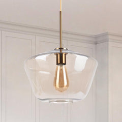 Modern Brass Geometric Glass Pendant Light