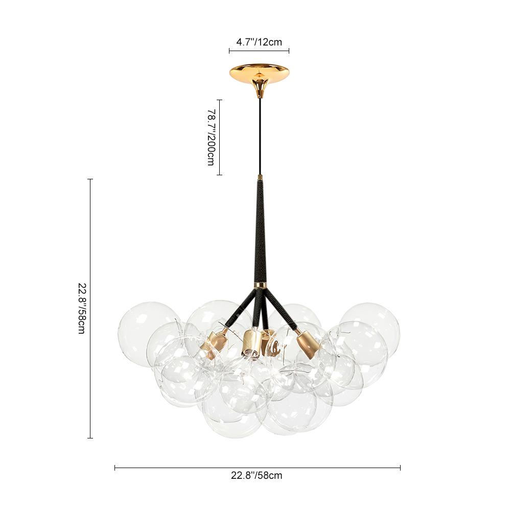 Modern Bubble Glass Chandelier / Semi Flush Mount