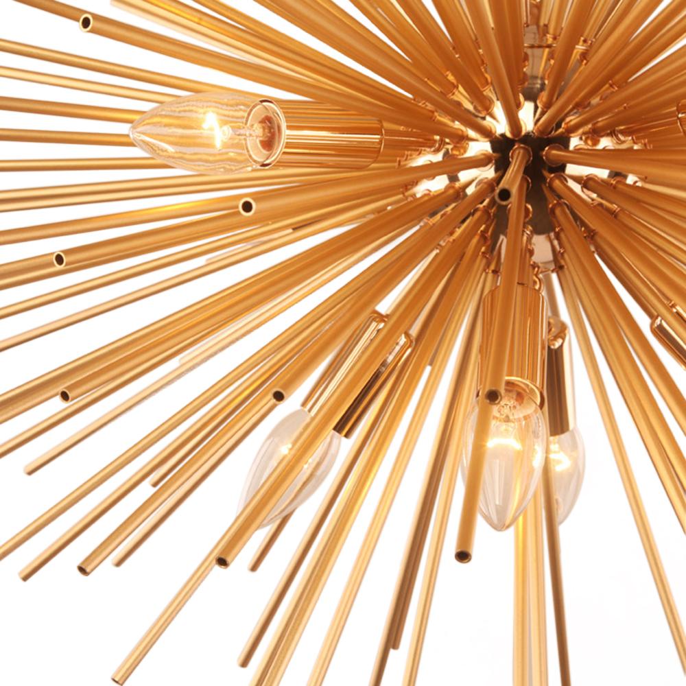 Modern Gold Sunburst Hanging Pendant Light