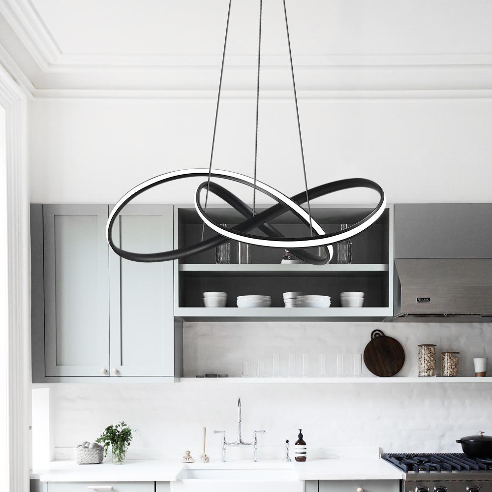 Modern Twisted Ribbon LED Chandelier Light