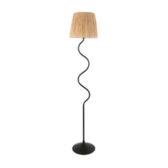 image cut out on white background of wriggle lamp with raffia shade