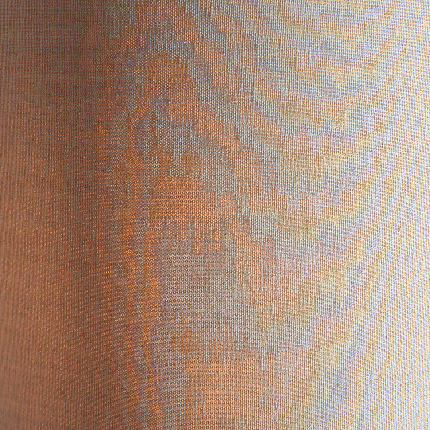 close up on linen-effect shade of floor lamp