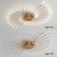 Wesley Flush-Mount Ceiling Light Fireworks, Black/Gold - Neutralighting