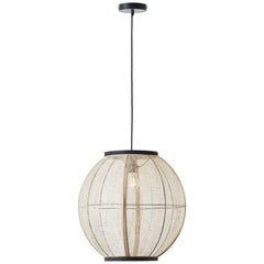 image cut out on white background of circular linen boho style shade