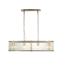 cut out image of four pendant light with ribbed glass