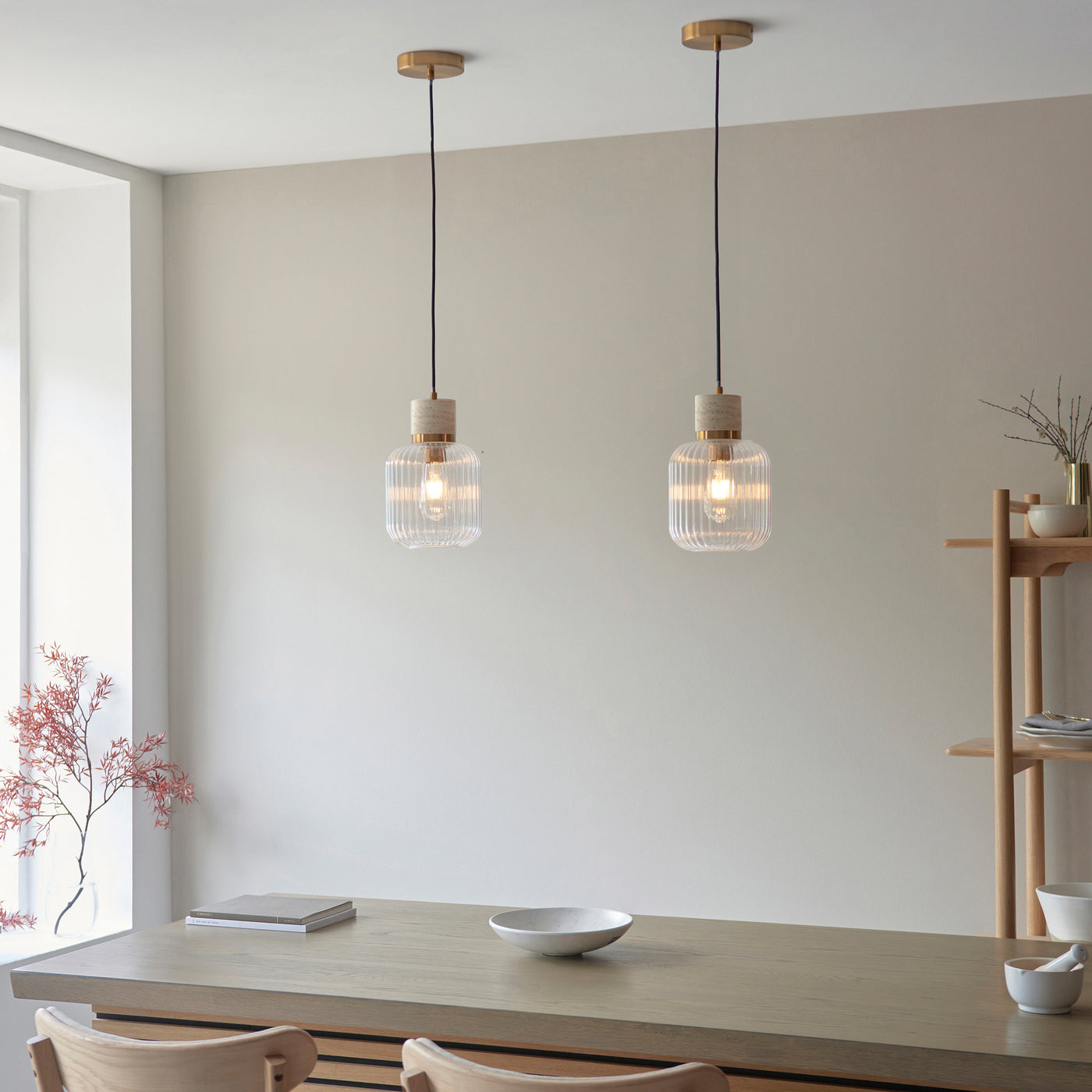 Caspian ribbed pendant light