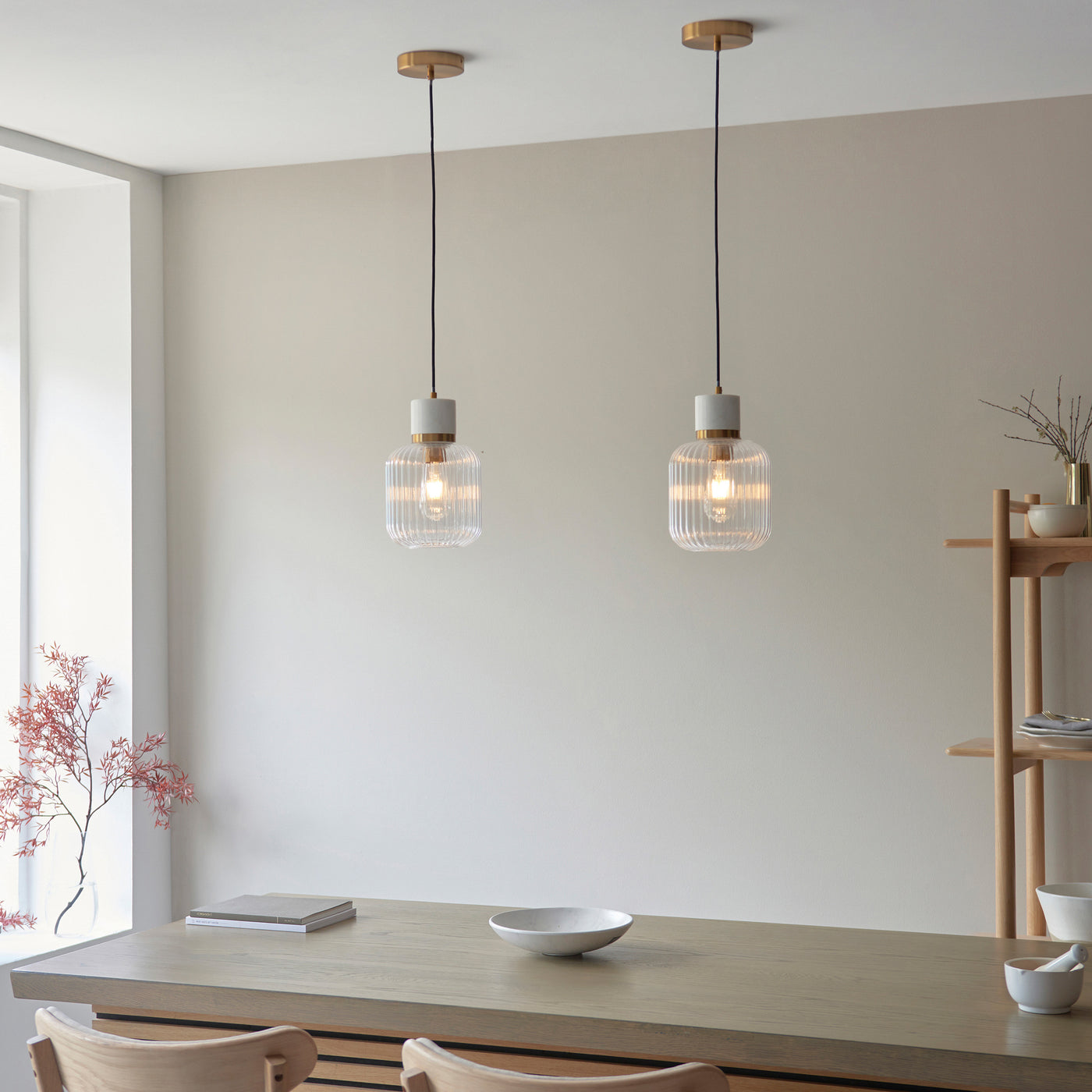 Caspian ribbed 1 pendant light