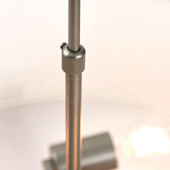 close up image of bronze-effect pendant of ceiling light