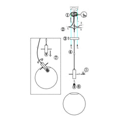 Clear Glass Globe Pendant Light, 10in Shade on a Black Cord, Bulb Not Included, Set of 2, Kitchen Island & Dining Table