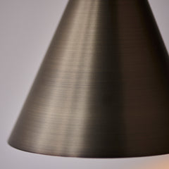 close up on texture and colour of antique bronze wall light