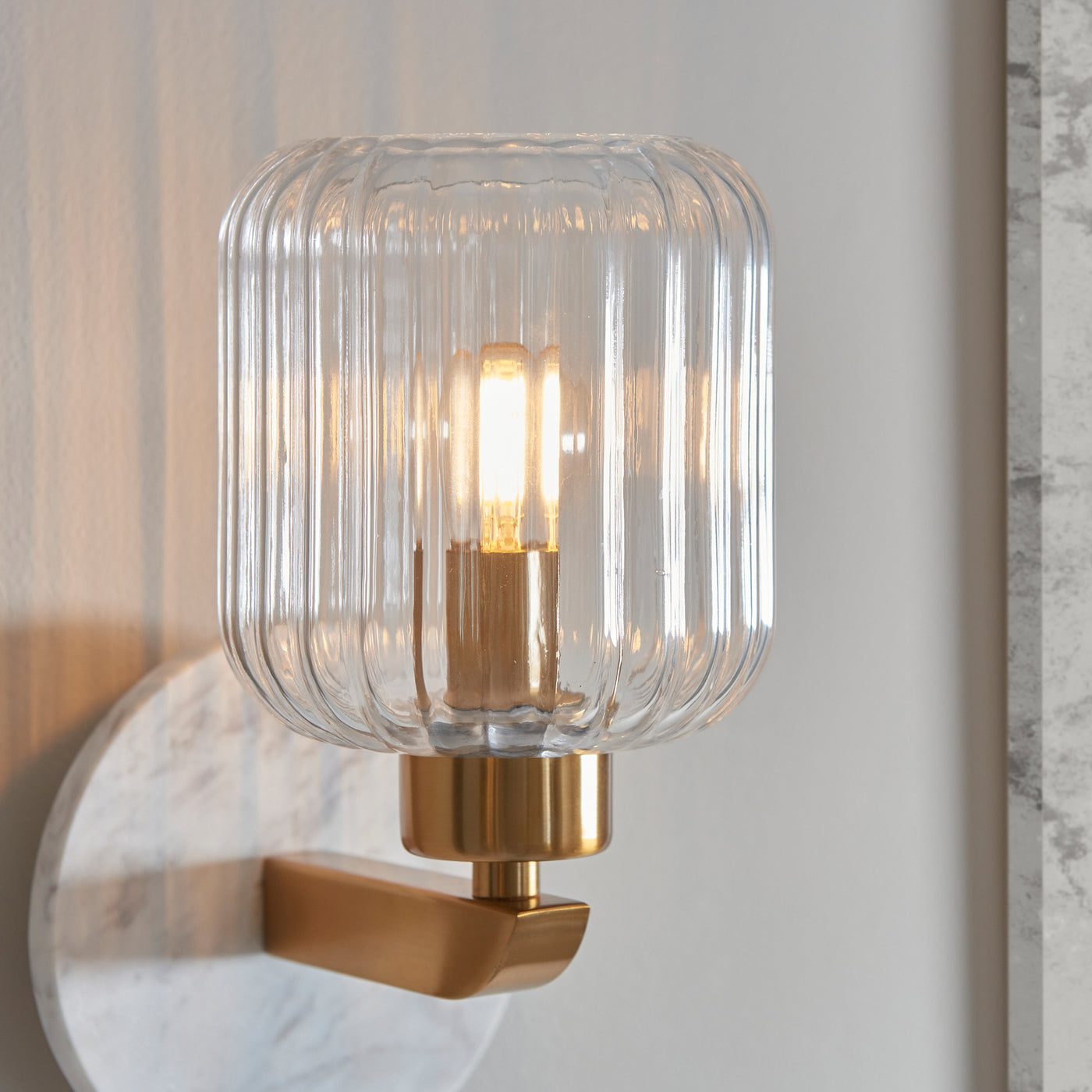 Caspian ribbed wall light