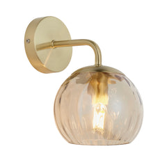 cut out image of dimpled glass champagne and satin gold wall light