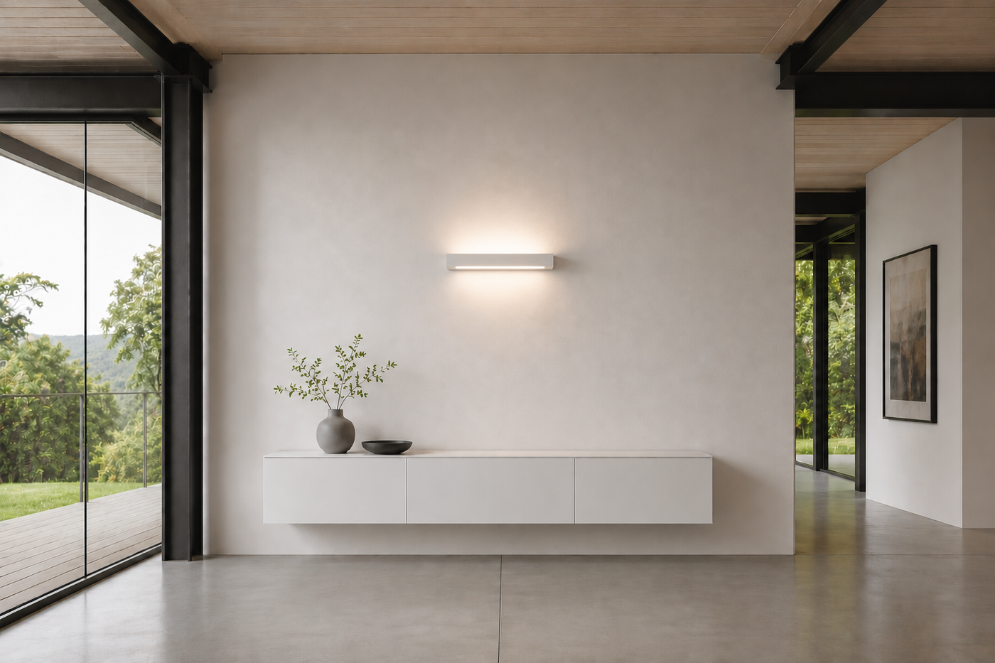 TR9055 Linear Plaster Wall Light (Integrated Emergency Option)