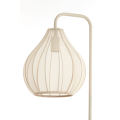 cut out of close up on sheer flower bud inspired shade of cream floor light