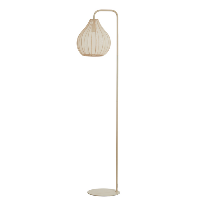 cut out image of cream floor lamp with flower inspired shade