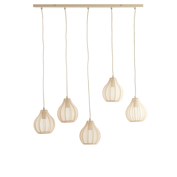 cut out of five pendant cream light set