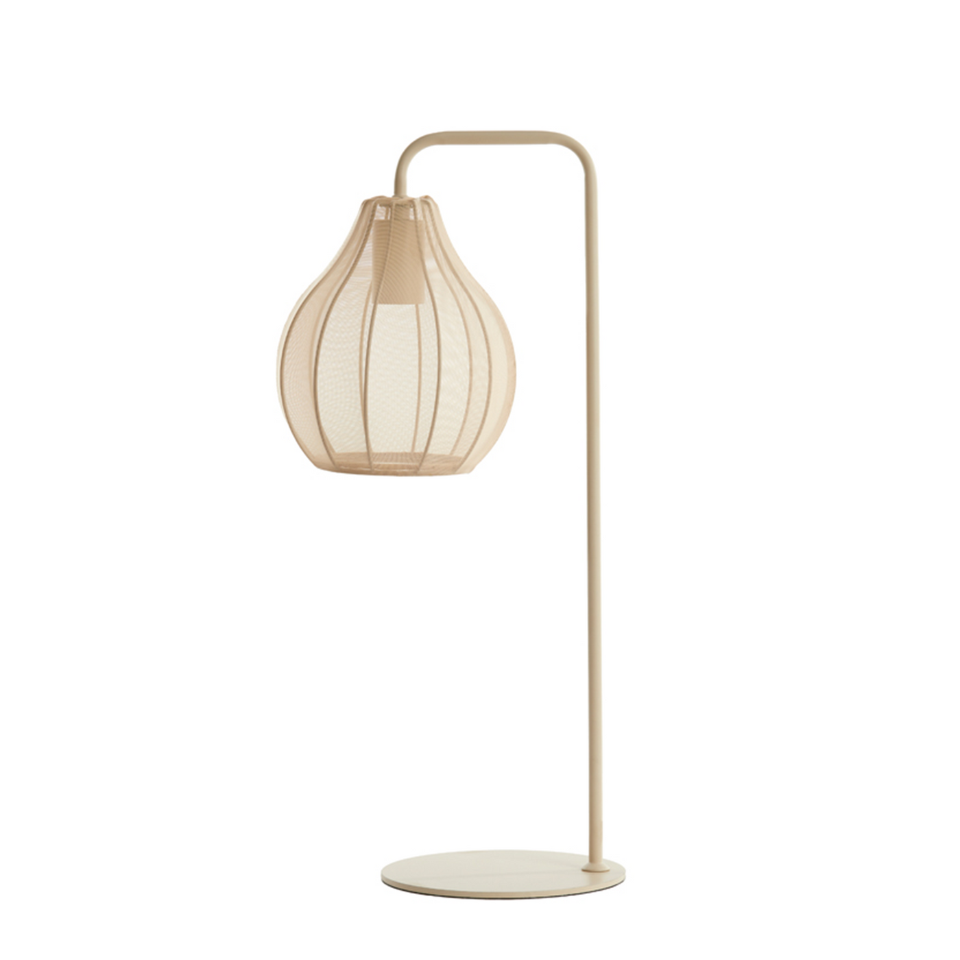 cut out image of light cream table lamp with flower-bud inspired shade