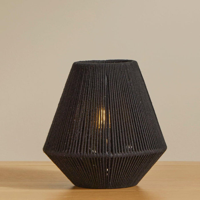Neri Small Black Cotton String Table Lamp