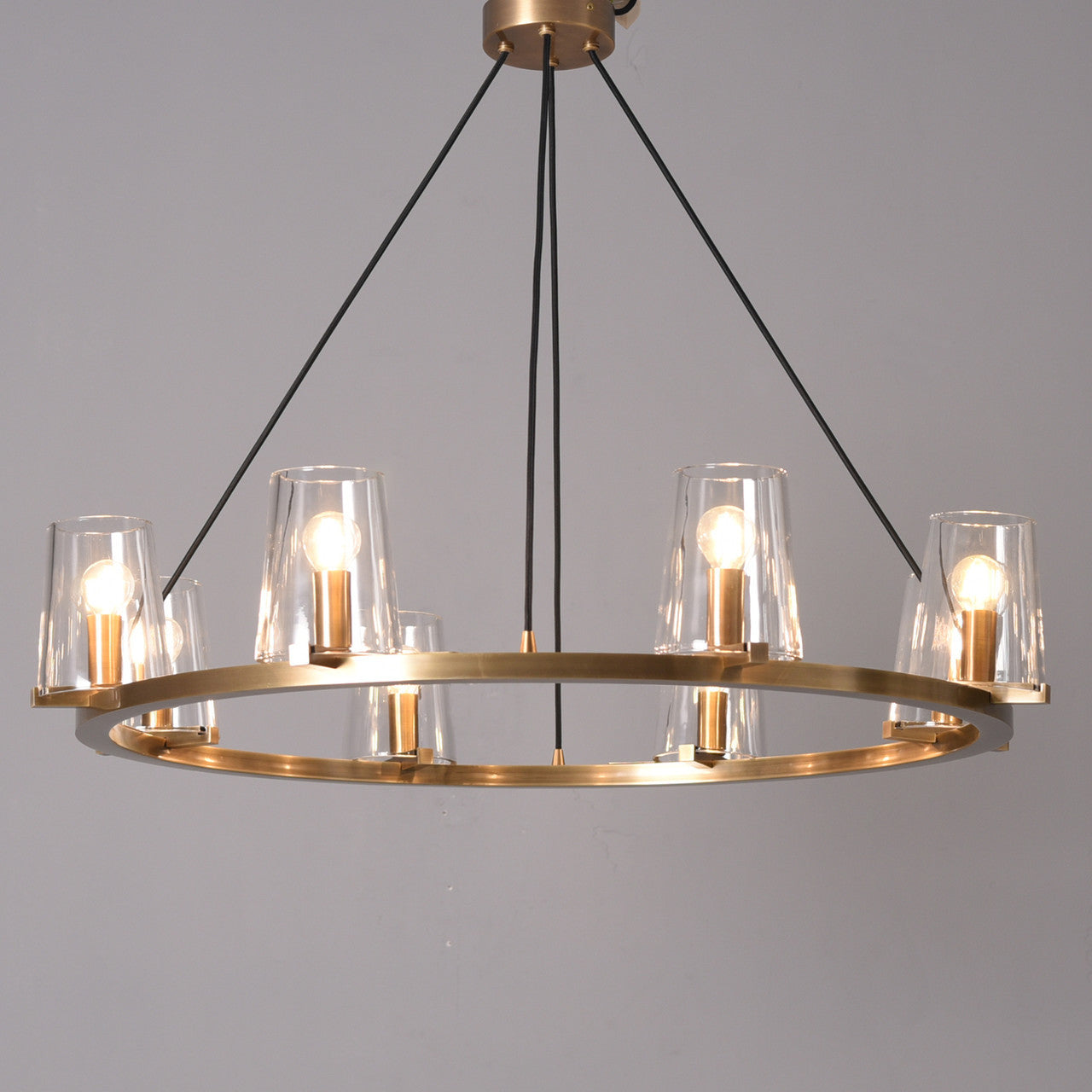 Noze Chandelier 8 Light Brass