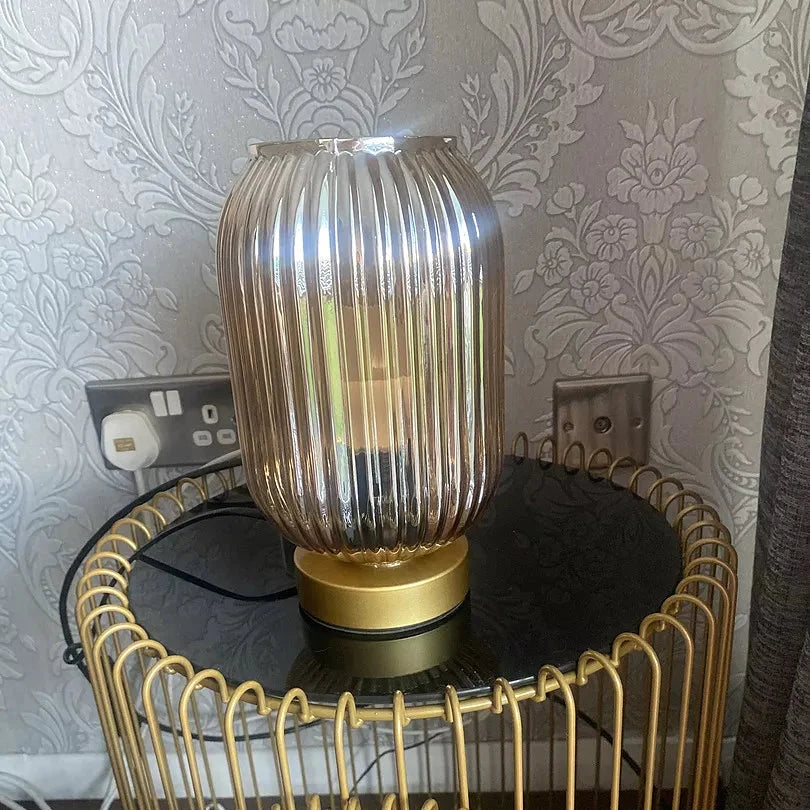 Elland 22.5cm Glass Table Lamp - Champagne & Gold