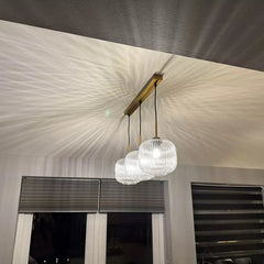 Elland 20cm Triple Glass Pendant Lights - Gold