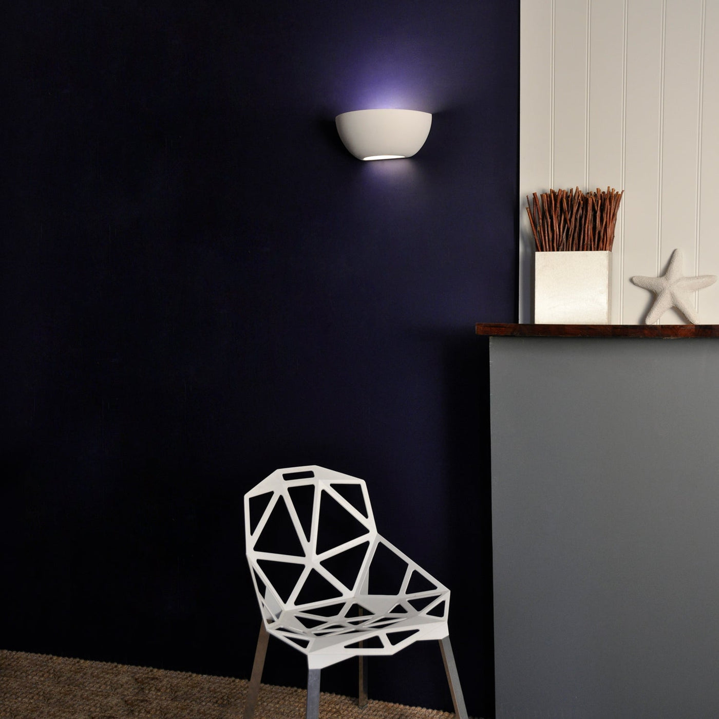 T6216 Curved Plaster Wall Light