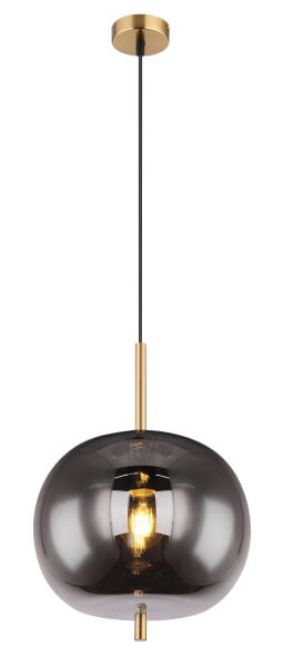 Smoky Gold Small Pendant Light with Smoked Glass Shade